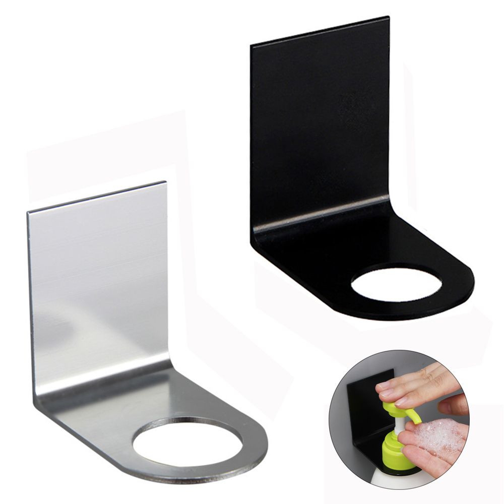 Soporte de pared para botella de jabón, gancho de Metal sin perforaciones, colgador de botellas de acero inoxidable, suministros de cocina sin huellas, , 1 unidad