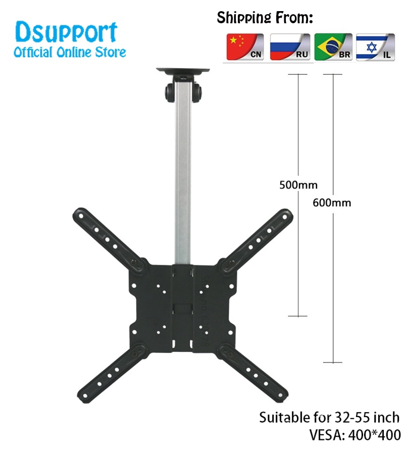 Plafond de voiture pliable 17-55 pouces écran LED LCD support de moniteur TV support de montage mural support de montage armoire support TV