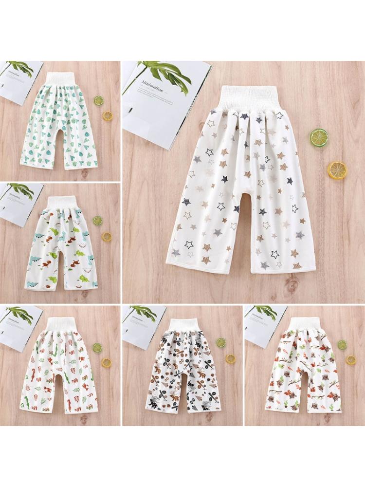 2 in 1 babybleierskjørtshorts vanntett absorberende pottetrening bleiebukser 23gd