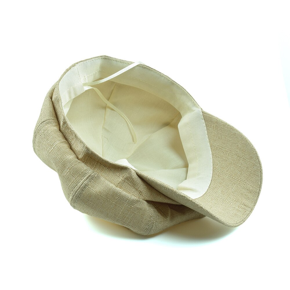 BUTTERMERE Newsboy Cap Cotton Linen Beret Hats for Women Summer Vintage Solid Beige Octagonal Cap Ladies Baker Boy Artist Cap