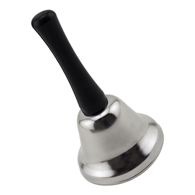 4 Pack Rvs Hand Bell En Call Bell Hand Bel Met Zwart Houten Handvat Desk Bell Service Bel