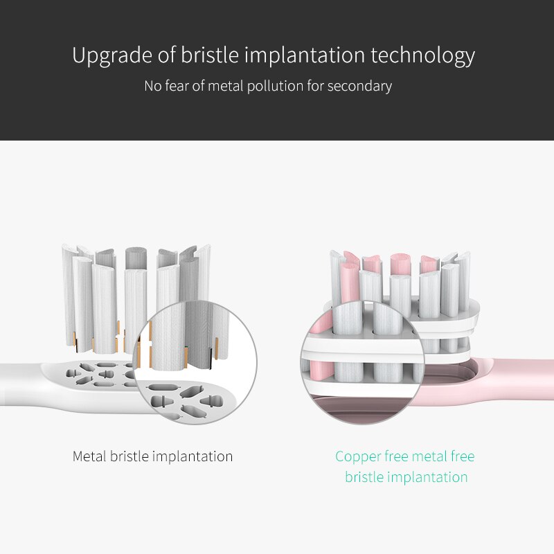 Soocas X3U X5 główki szczoteczek robić zębów 2 sztuk szczotka robić czyszczenia głowy dla X3U X5 X3 X1 V1 elektryczna soniczna szczoteczka robić zębów końcówki zamienne