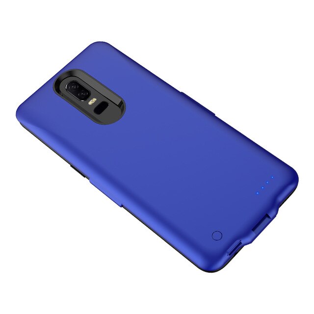 6500mAh Slim Battery Charger Case for Oneplus 6 Battery Cover Slim External Power Bank Backup shockproof Charging Back Cover: Blue