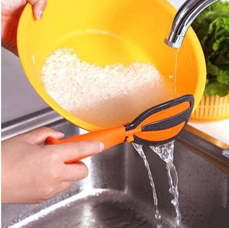 2 In 1 Multifunctional Rotating Kitchen Gadget Vertical Revolving Egg Beater Non-stick Rice Spoon Economic Cooking Tools Randoms