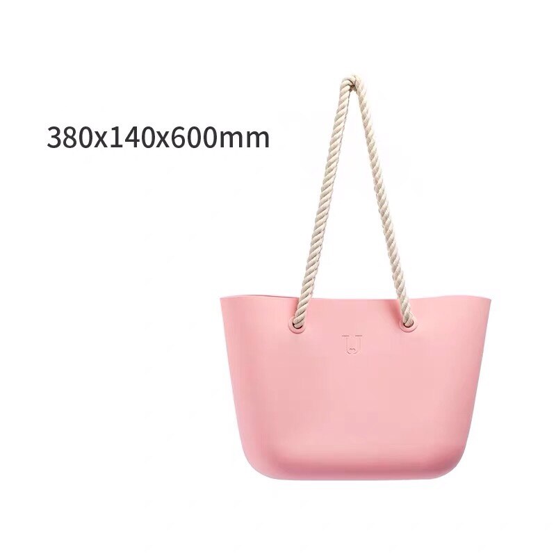 Été nouvelle sac de natation femmes sac à main étanche Silicone matériel sac de plage grande capacité sac de rangement sac à bandoulière: Pink large