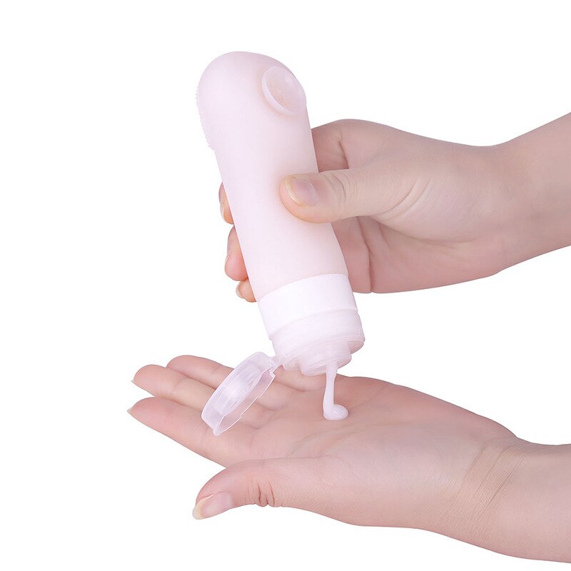 60ml/89ml Silicone Refillable Bottles Set Portable Outdoor Shampoo Travel Package Gel Lotion Cosmetic Bottles With Suction Cup