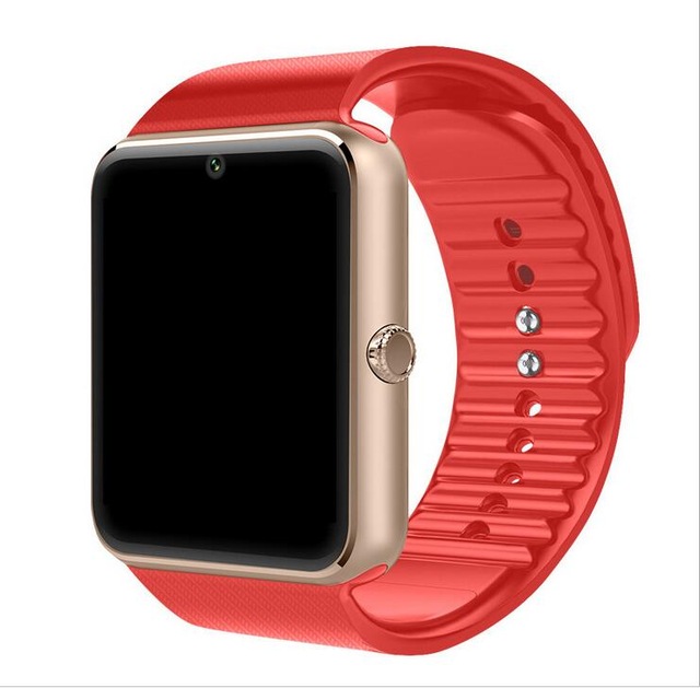 montre intelligente GT08 Plus métal horloge soutien Sim TF carte fente Message poussoir Bluetooth connectivité Android IOS téléphone Smartwatch: Red Gold