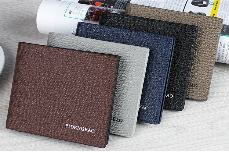 Pidengbao Neue Brieftasche der Männer Kurze Brieftasche Kreuz-abschnitt Koreanische Schüler Brieftasche Dünne Kreuz aufbringen Brieftasche