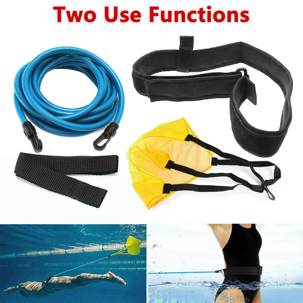 Adjustable Swim Training Resistance Elastic Belt Swimming Exerciser Natural latex Safety Rope Latex Tubes