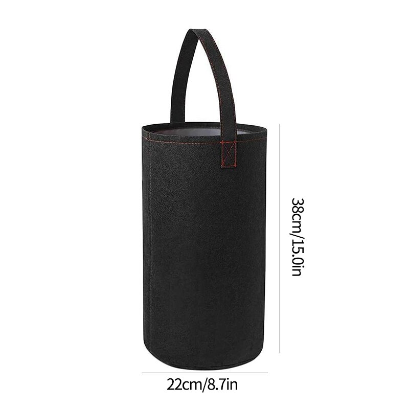 Vilt Plant Grow Bag Aardappel Grow Bag Met Handvat Opknoping Plant Pot Voor Groente Fruit Tuin Yard Planten Potten Saco de Cultivo: Black 2