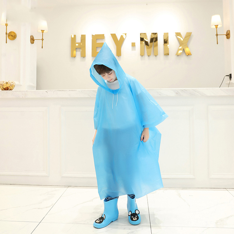 Imperméable Transparent, 1 pièce, manteau de pluie Transparent et Transparent, housse de Protection imperméable pour randonnée en plein air: Kid Blue