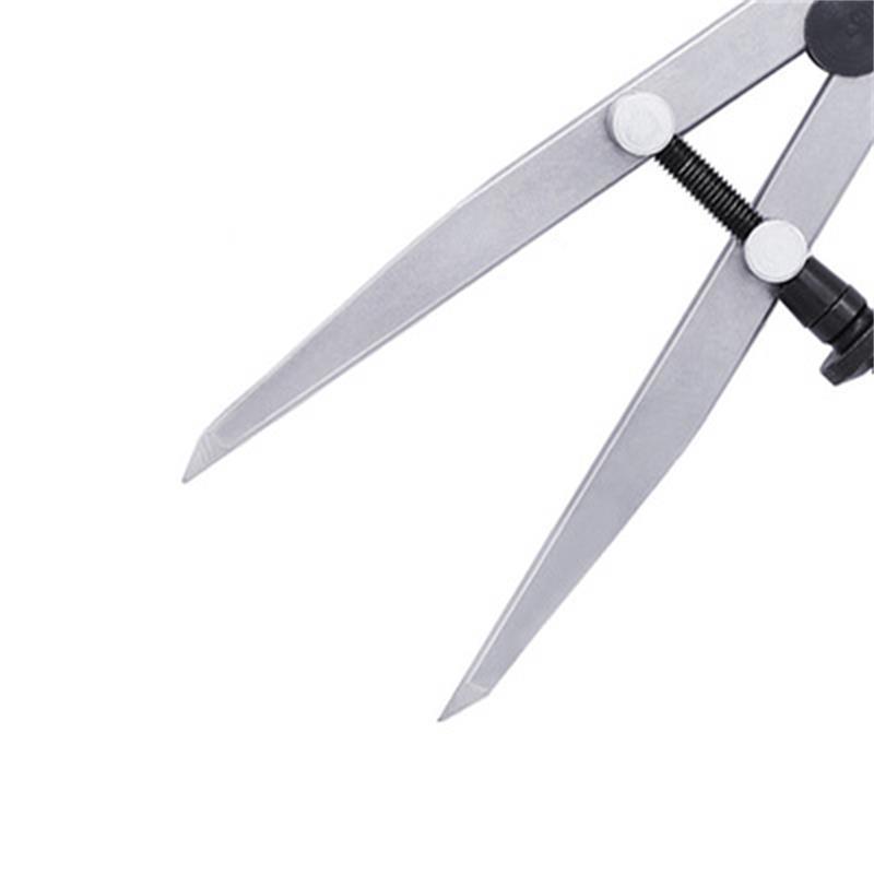 Adjustable Leather Compass Spacing Gauge Drawing Wire Edge Holder 100mm Measuring CarpenterTool Lockable Steel Divider Wing