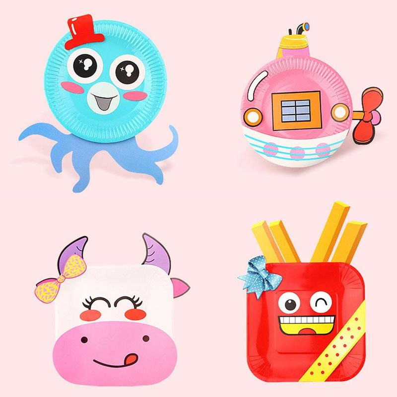 10Pcs Diy Plaat Kid 'S Handgemaakte Educatief Pakket Ouder-kind Speelgoed Set Sticker Schilderen Kleuterschool Diy Productie Puzzel