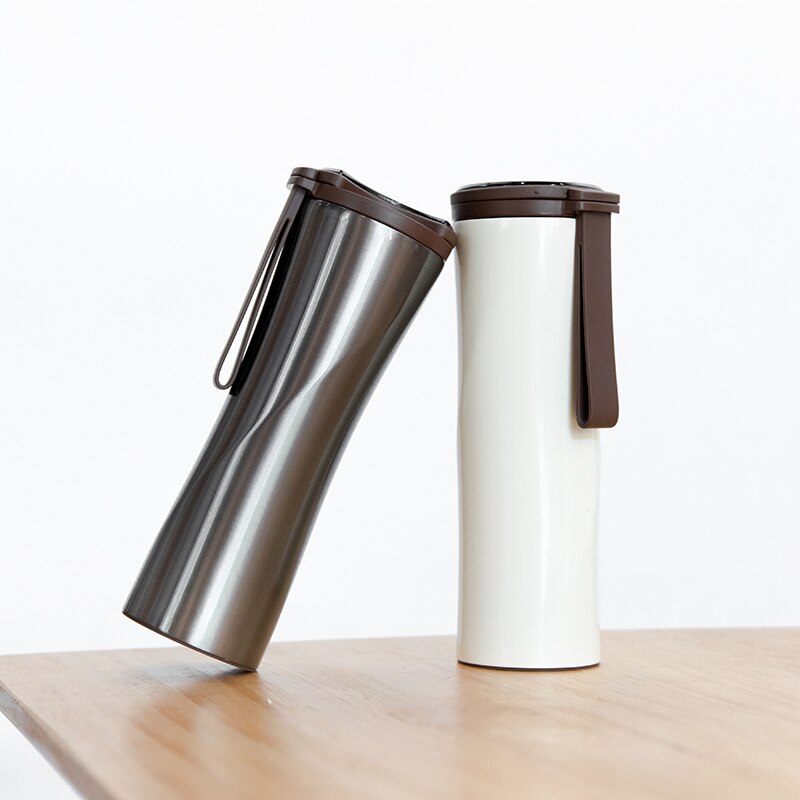 Travel Mug Moka Smart Coffee Tumbler 430ml Portable Vacuum Bottle OLED Touch Screen Thermos Stainless Steel Coffee Cup