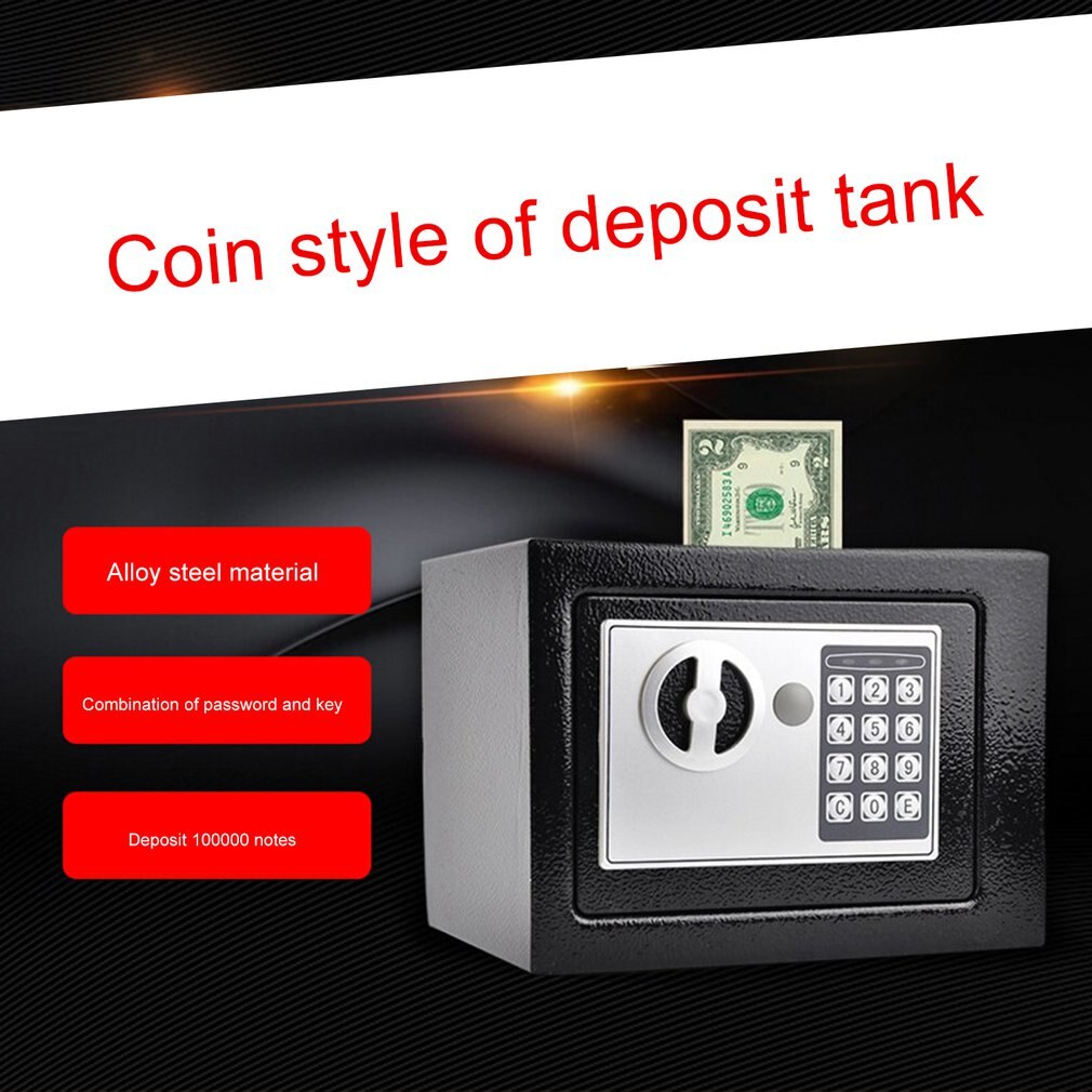Household 17E Small Safe Mini Wall Safe Deposit Box Bedside Table Password With Lock Insurance Box