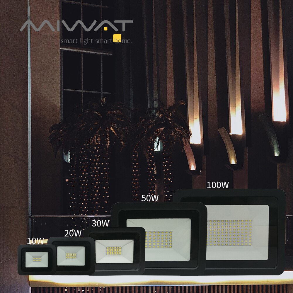 Reflector LED de 220V, Reflector LED de 10W, 30W, 50W y 100W, Reflector LED resistente al agua IP68, iluminación exterior de pared, blanco frío cálido