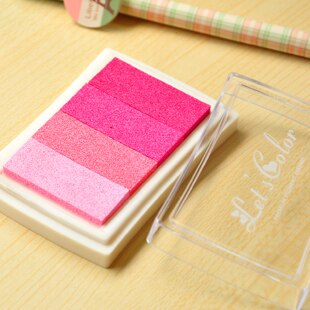 6 Gradient Colors Ink Pads for Rubber Stamps Inks Concave Waist Seal Ink Pad for Paper Wedding Sign Painting Scrapbooking Inkpad: Pink