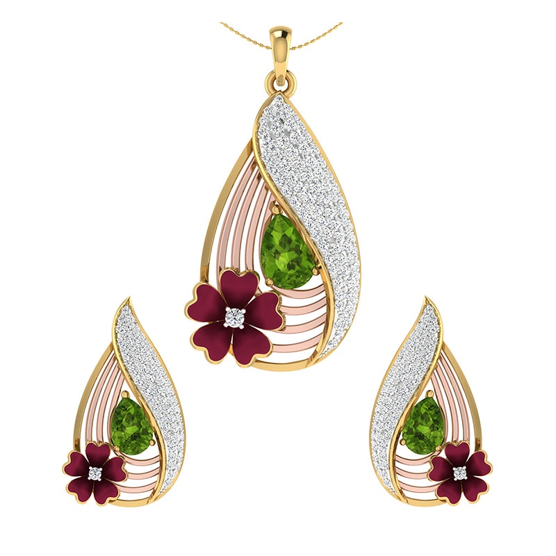Klassieke Natuurlijke Ketting Oorbellen Sieraden Set Trendy Vrouwen Bloem Stud Earring Voor Meisje Vriend Beste Cadeau: Default Title