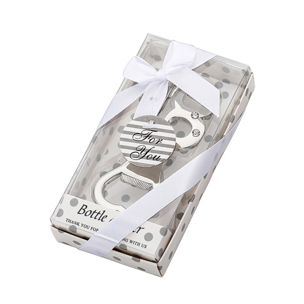 1 sztuk otwieracz robić butelek prezent ślubny diamentowe wesele rocznica otwieracz robić piwa 18 lat ceremonii otwieracze robić butelek robić dekoracji: Srebrny