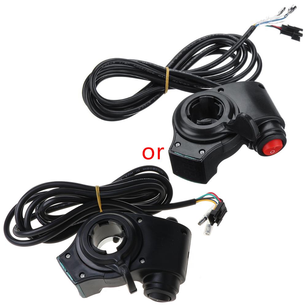 1 Set Electric Vehicle Voltage Display Switch Handle Finger Thumb Throttle Scooter with Power LED Display Handlebar Grips