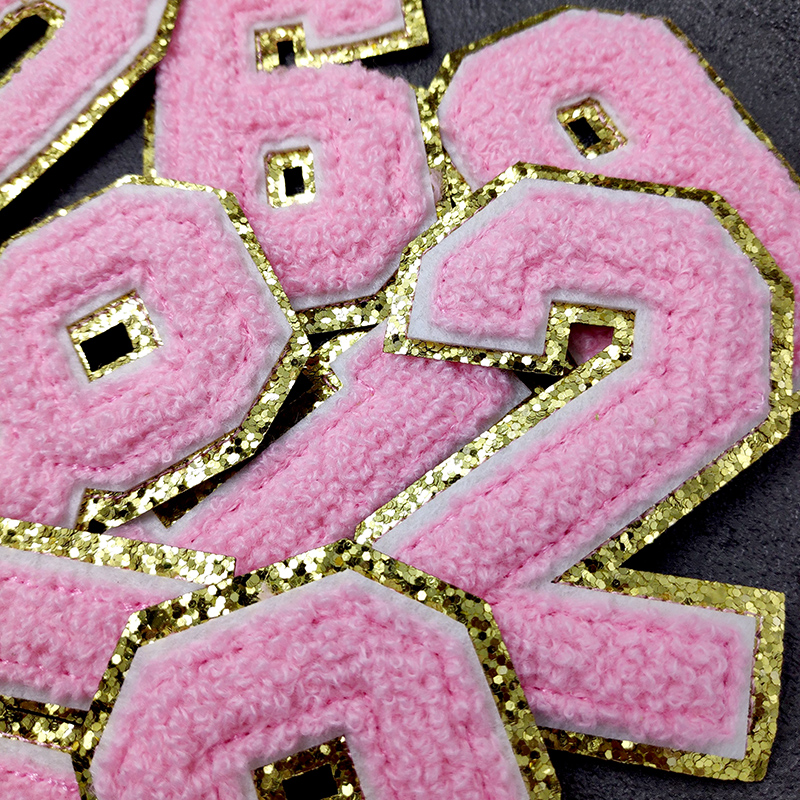 Pink Number 0 1 2 3 4 5 6 7 8 9 Patches For Clothing Embroidery Applique Zero One Two Three Four Five Six Seven Eight Nine