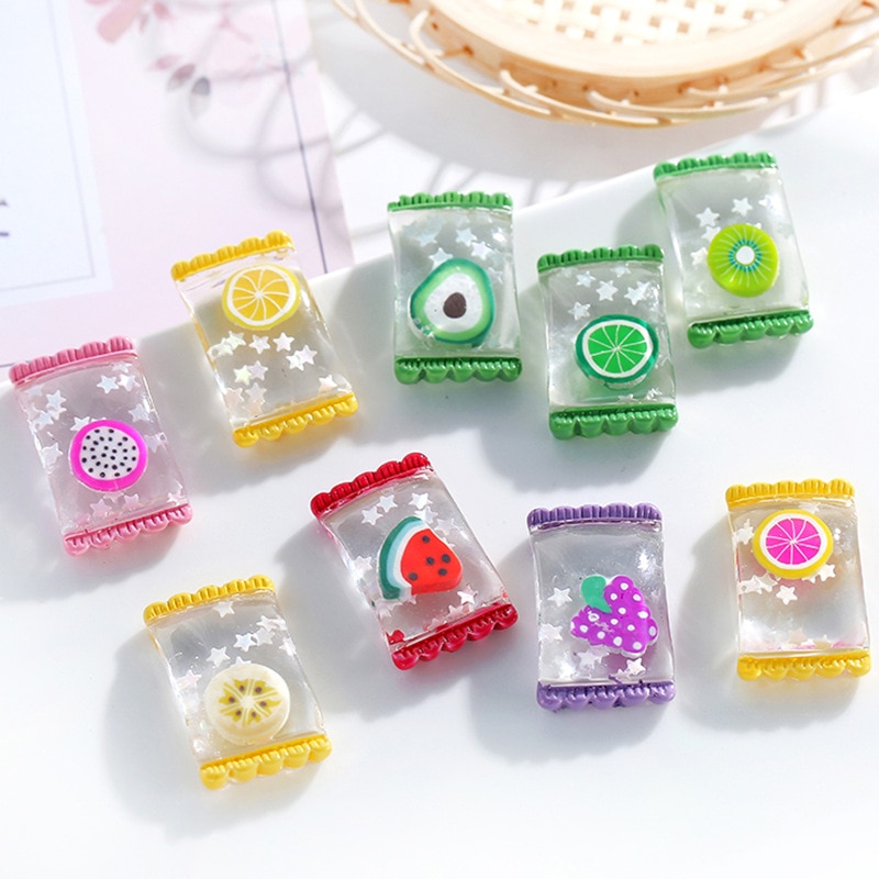 Boxi Resin Fruit Candy Slime Additives Charms Cute DIY Kit Filler Decor Accessories for Cloud Clear Crunchy Slime Clay In Stock