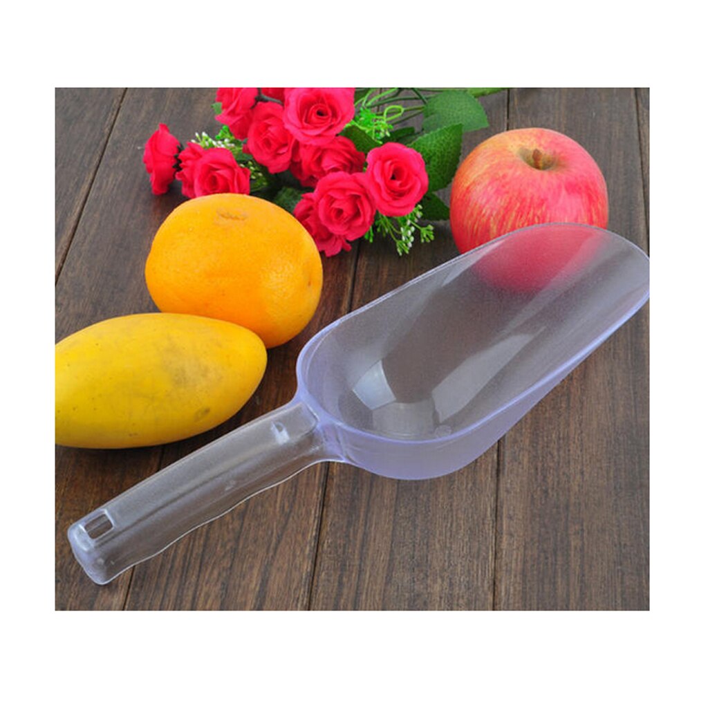 Clear Plastic Shovel with Handle Food Rice Ice Tool Kitchen Bar Utensils