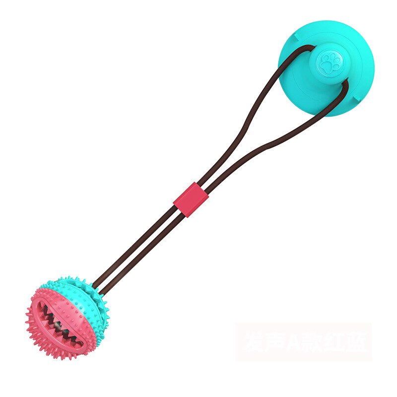 Silicon Pet Dog Toys Suction Cup Tug Dogs Chewing Push Ball Toy Pet Tooth Cleaning Dog Toothbrush for Puppy large Dog Biting Toy: A blue