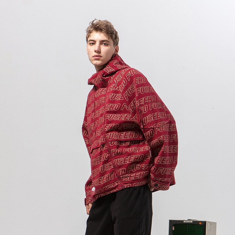 Chaqueta con capucha de cuello samurái con letras, chaqueta japonesa de primavera, 2022 SS