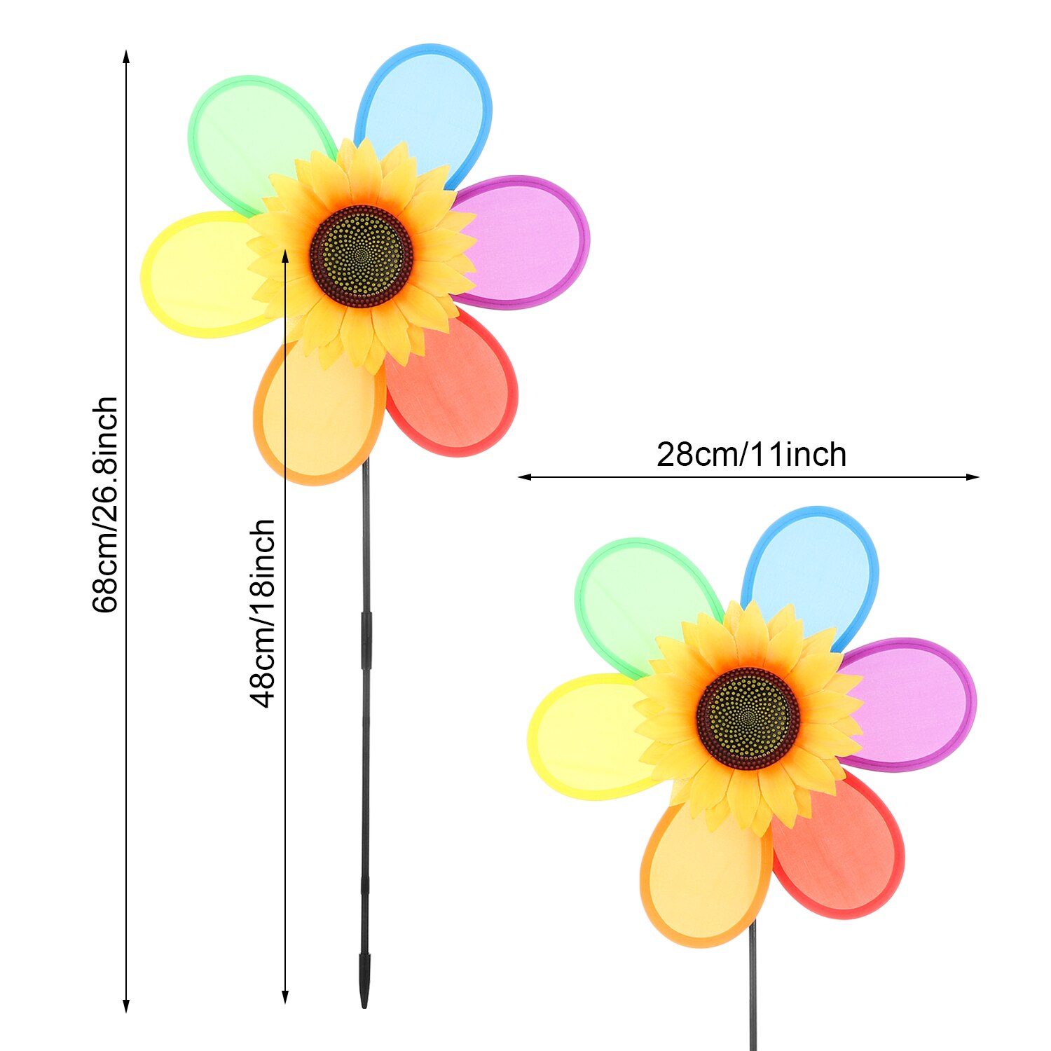 Zonnebloem Windmolen Kleurrijke Wind Spinner Home Garden Decor Yard Outdoor Decoratie Kinderen Speelgoed