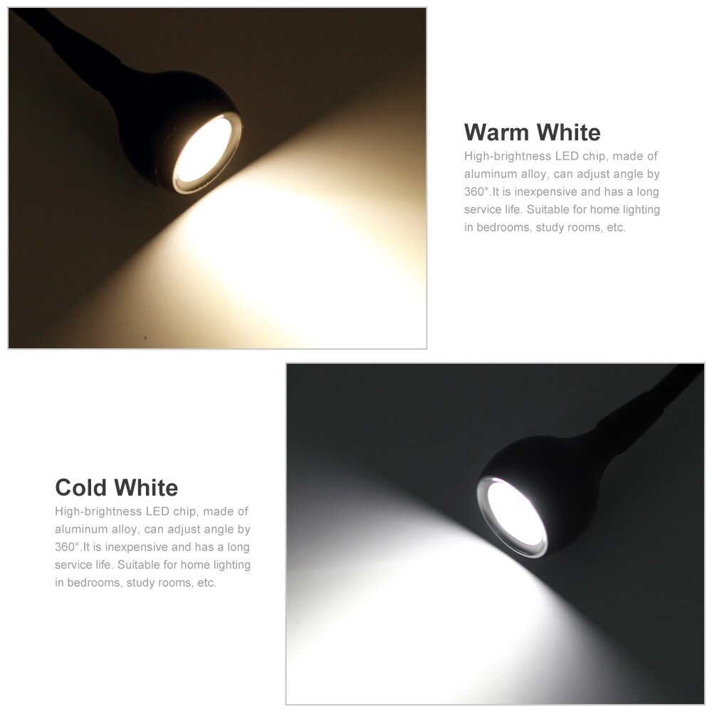 USB LED Desk Lamp Clip Holder Switch Flexible Dimmable Table Lamp Children Study Reading Book Light for Home Bedroom Living Room