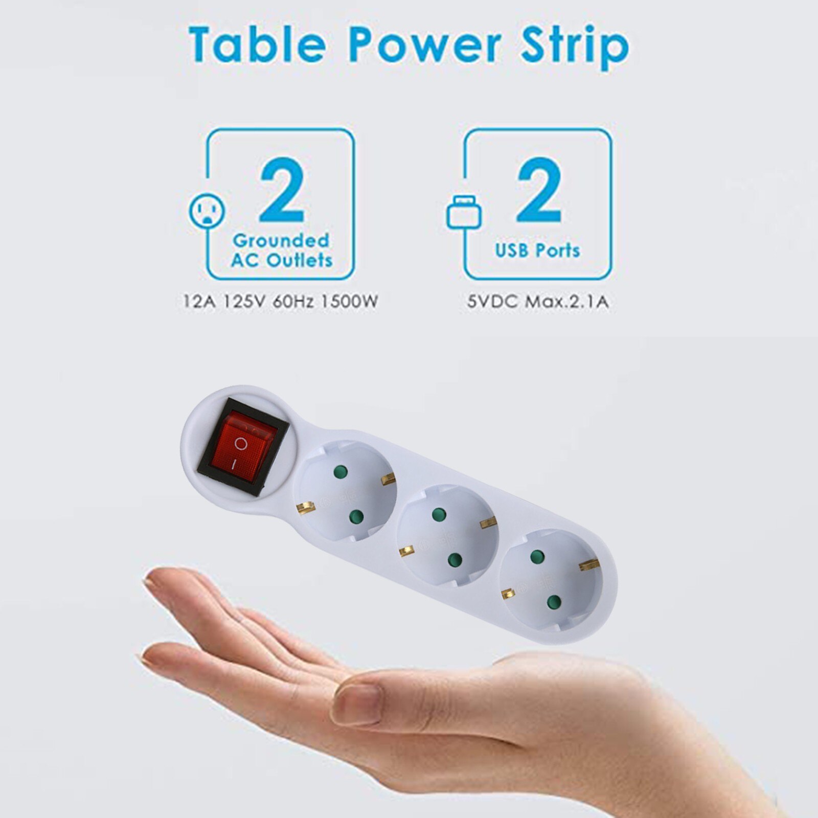 European Standard Three Socket 2 Round Plug 3 Hole Socket With Switch On Off Universal Plug Socket Port Power Adapter Outlets