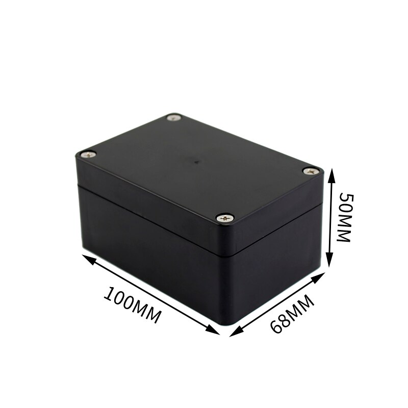 Black Box Outdoor Waterproof Case Plastic Box Electronic Project Case Instrument Waterproof Junction Box Housing: 100-68-50