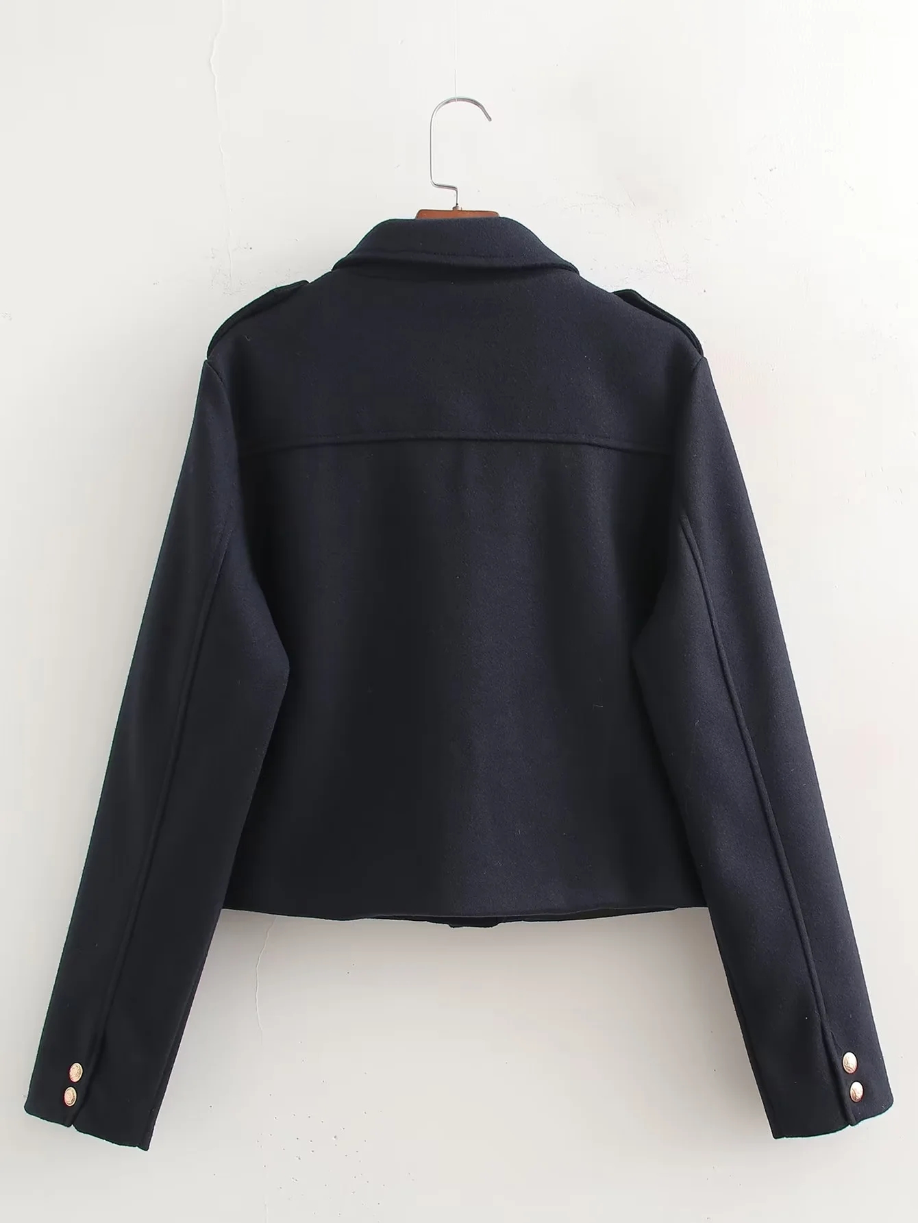 Kaopu Za Dames Korte Zachte Tweed Casual Jas Dames Mode Lente Revers Lange Mouw Zak Jas