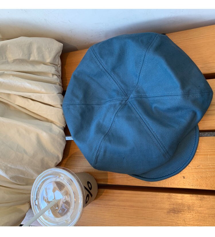 Sombreros Retro japoneses para mujer, gorro plano liso octogonal Newsboy, informal, boina, pintor, Otoño e Invierno