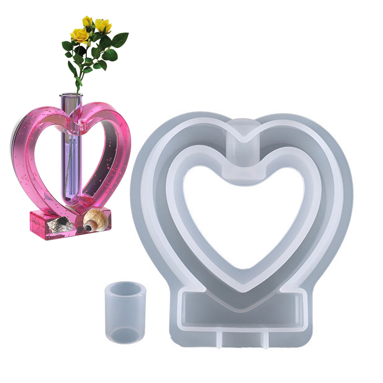 Vase Resin Mold Resin Mold For Plant Propagation Station Epoxy Vase Silicone Mold Hydroponic Flowers Home Office Desktop Decor: B