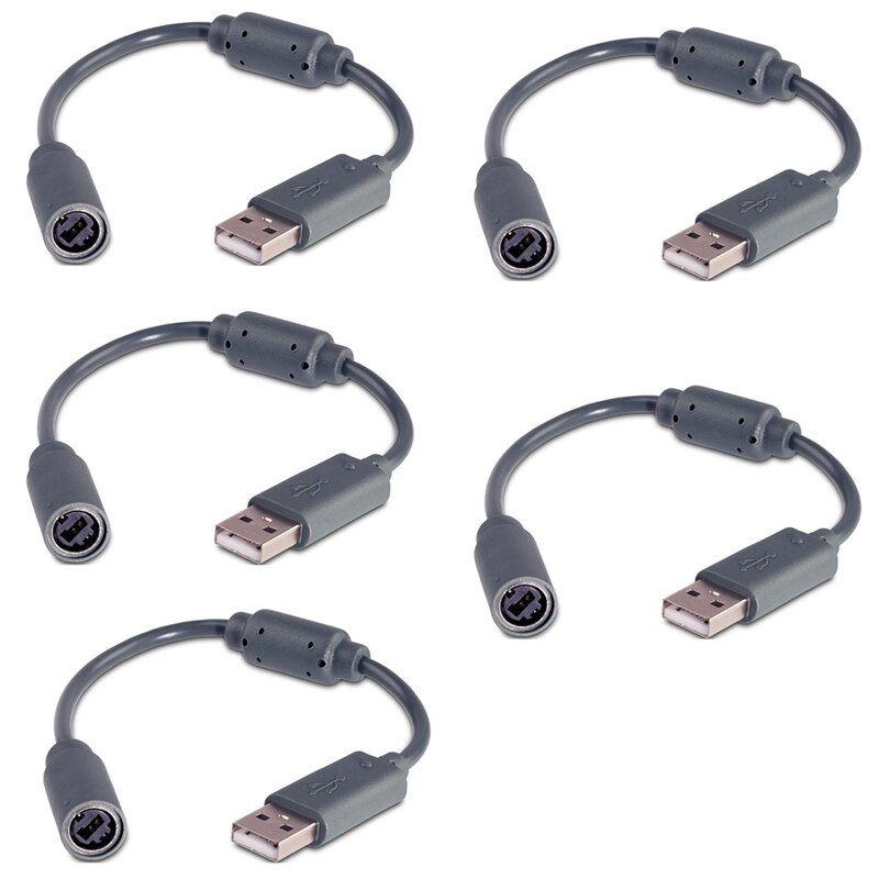 5 Pcs USB Converter Cable for 360 Converter Adapter Wired Controller PC USB Port Cable for PC USB Port Connecting: Default Title