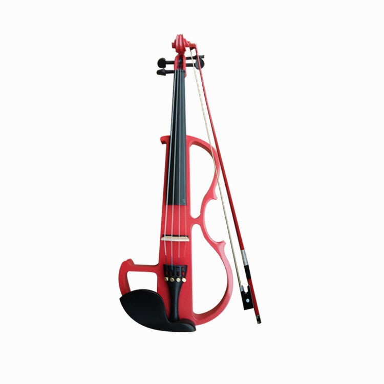 Black Upscale Hand-Made Flashing Electronic Violin Beginners Playing Electroacoustic Violin Instruments: Red