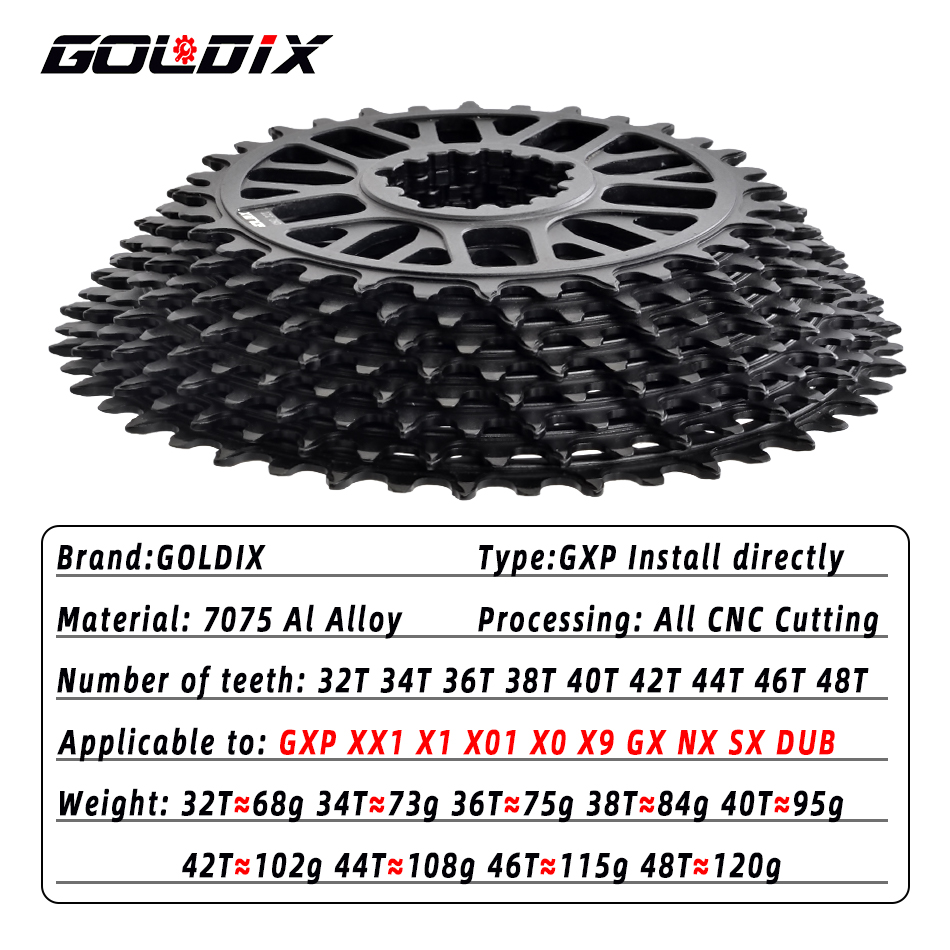 GOLDIX – plateau CNC ultraléger 32T-48T, pignon de manivelle à montage Direct, pour vtt/vélo de route, pour montage Direct, 3 boulons