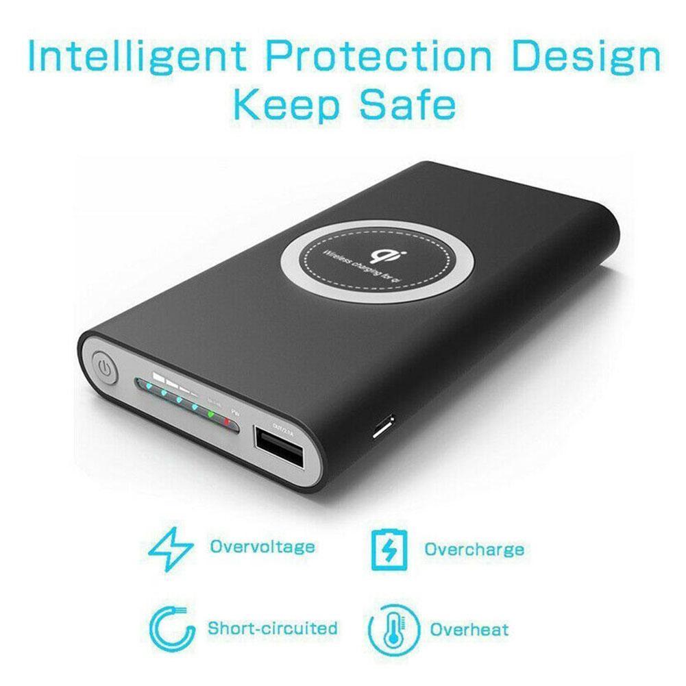 Cargador inalámbrico para teléfono, cargador portátil con USB Dual, funda para batería, K0M8