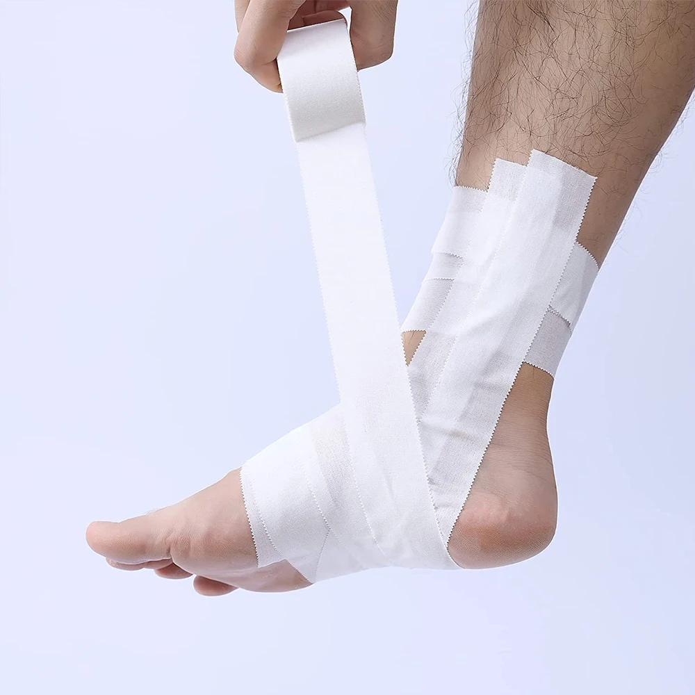 2.5/3.8/5cm 9,1 Meter Sport sportliche wasserdichte Baumwolle weiß Box Klebeband Belastung Verletzung Unterstützung Sport Binde verband