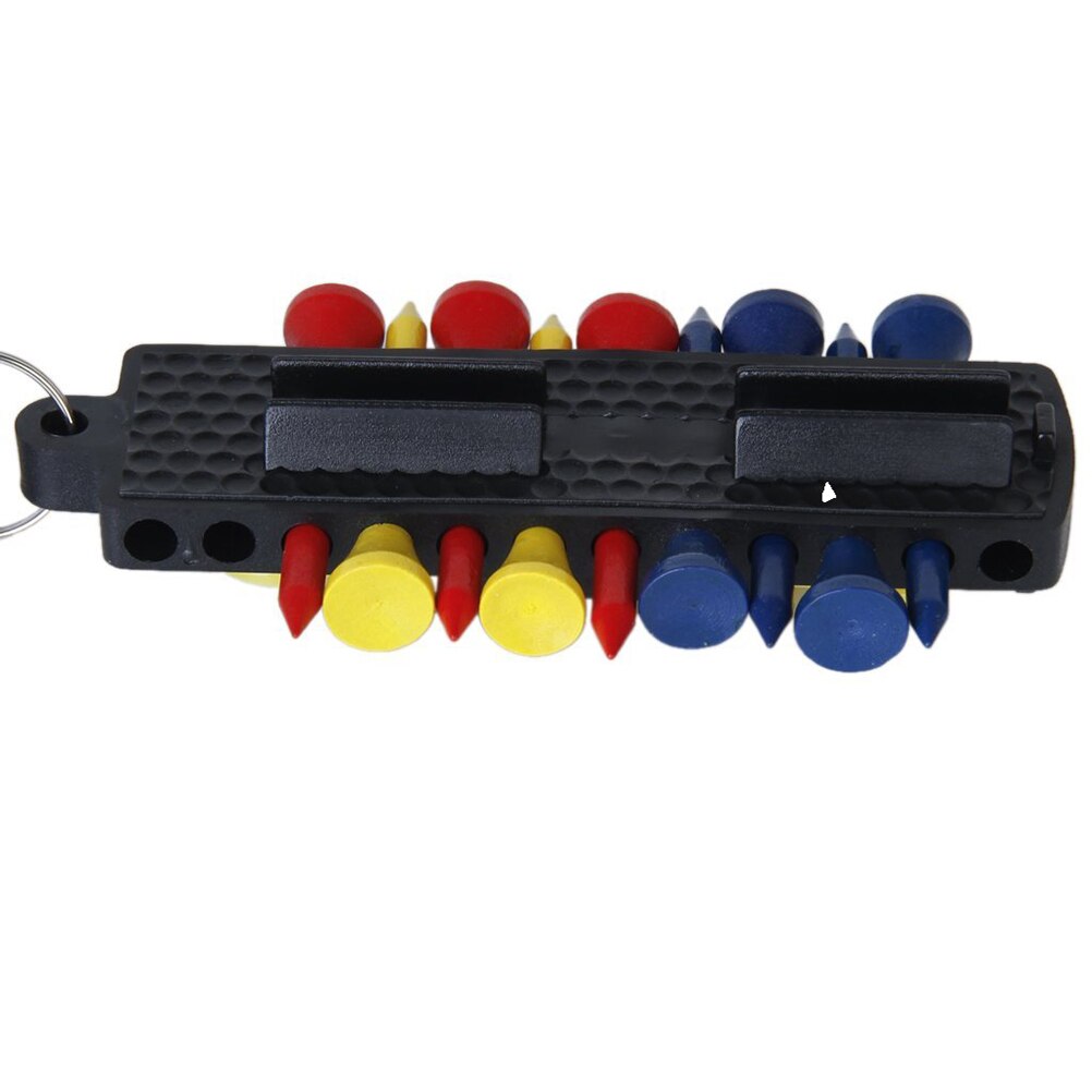 Golf Tee Caddy Keeper 12 Tees 2 Ball Markers Divot Tool Pencil Set With Keychain Golf Tee Golf Accessories