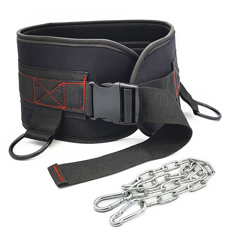Premium Gewichtheffen Riemen Dip Riem Met Ketting Voor Pullups Powerlifting Comfortabele Neopreen Taille Ondersteuning Crossfit Training: Default Title