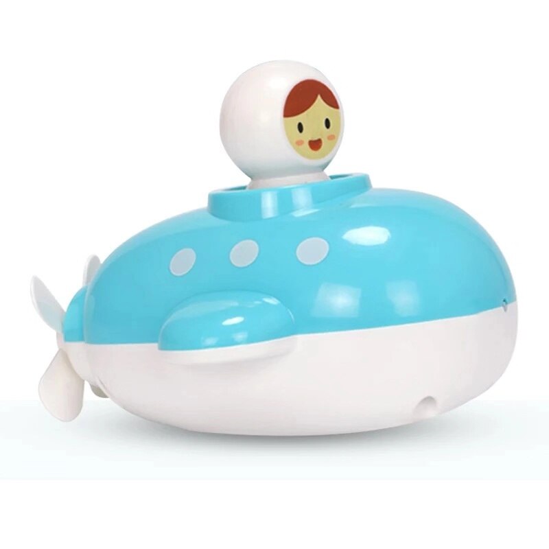 Bath Toy Water Fun Baby Bathroom Clockwork Toy Chain Floating Submarine Playing In Water Children&#39;s Bath Water Spray Toy: 001