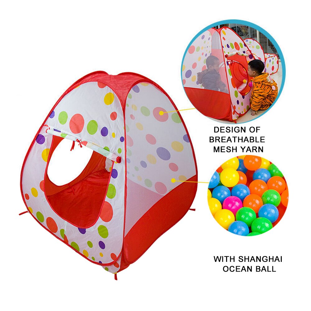 3 In 1 Children's tent Baby Wigwam Folding Tent For Kids Outdoor Ball Pool Toys Crawling Tunnel Ocean Play House Portable Tents