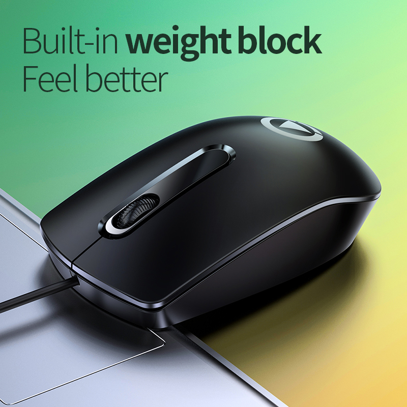 Usb-kabelgebundene gaming-maus, leise, ergonomische mini-maus für macbook, laptop, pc, gamer-computer, magische maus für mädchen: Schwarz