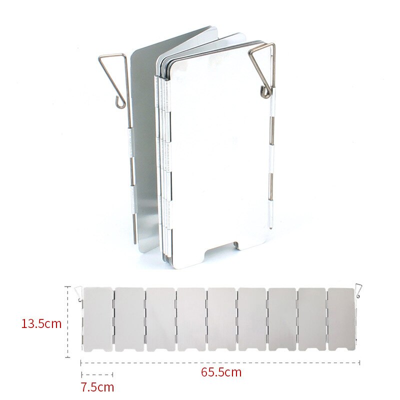 Protector de pantalla de viento de aleación de aluminio para cocina de acampada, estufa de Gas portátil y plegable para exteriores, 9 placas