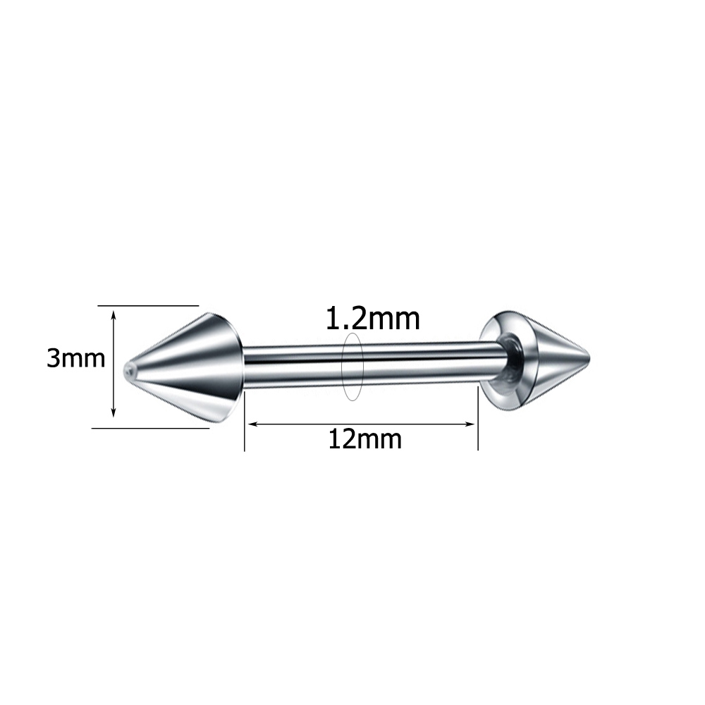 Horseshoe Piercing PAIR Circular Barbell Curve Spike Stainless Steel Body Jewelry Bar Lip Nose Eyebrow Ear Ring Navel nail: Style 5