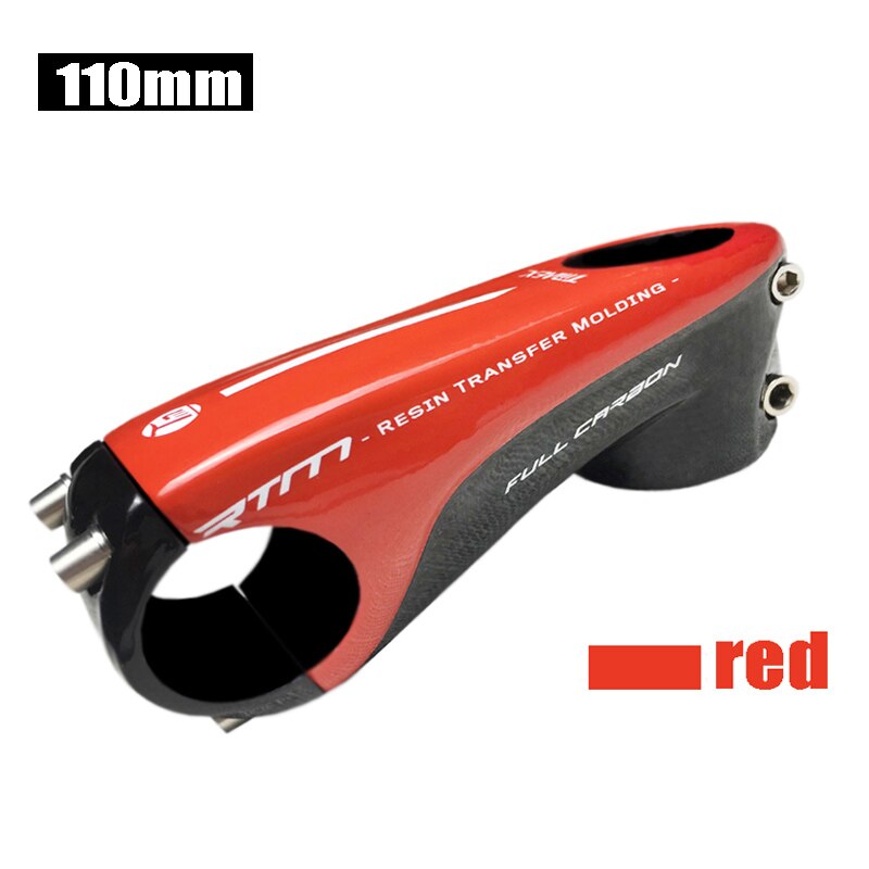 Carbon Stem Road Mountain Bike Stem Black-Red-White-Silver 80-110mm Black Matte Bicycle Stem MTB Road Bikes: Red 110mm