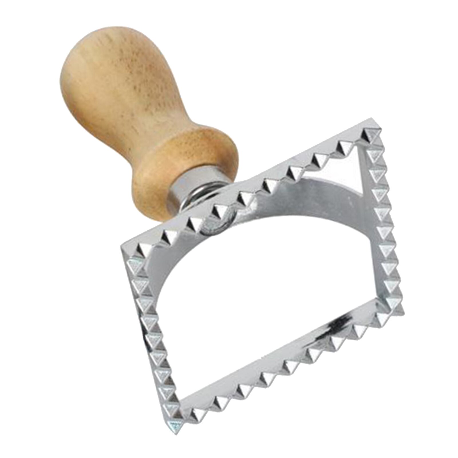 Ravioli Stamp Maker Cutter Pasta Maker Mold with Wooden Handle and Fluted Edge, Pasta Press Kitchen Attachment